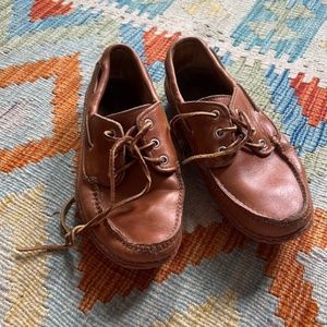 Quoddy boat shoe light brown mens 7 handmade in usa